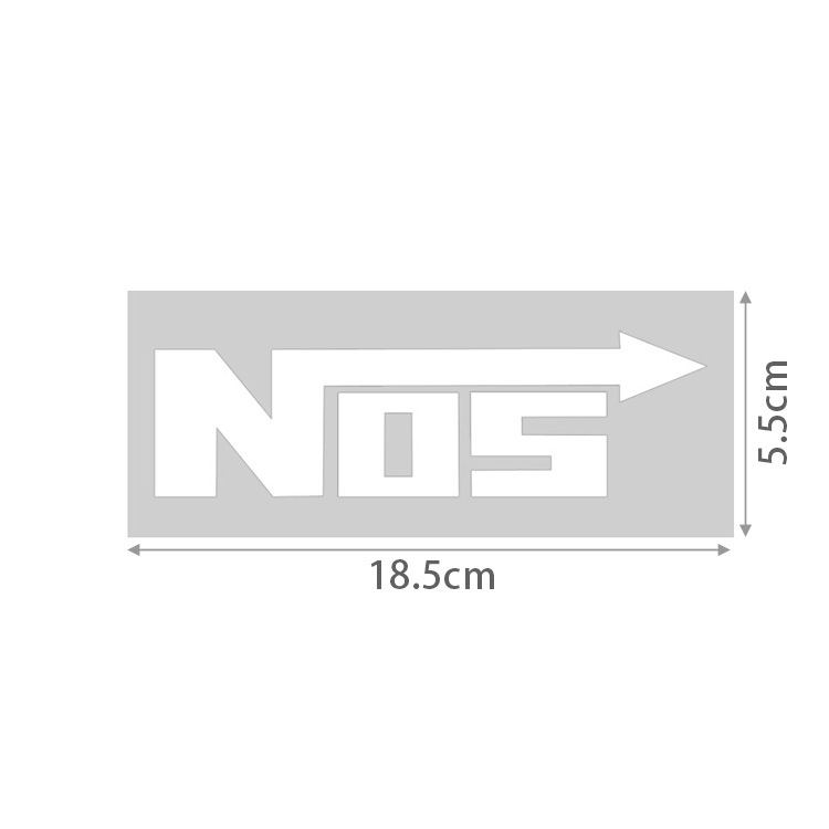 【メール便発送】ステッカー カッティングステッカー「NOS」ホワイト 高さ5.5×幅18.5cm ビニル素材 デカール DIY 車 アメリカン雑貨文字だけが残るタイプのステッカー ロゴ 英字 オシャレ おしゃれ アメリカン 車 バイク アレンジ デコレーション ビニール