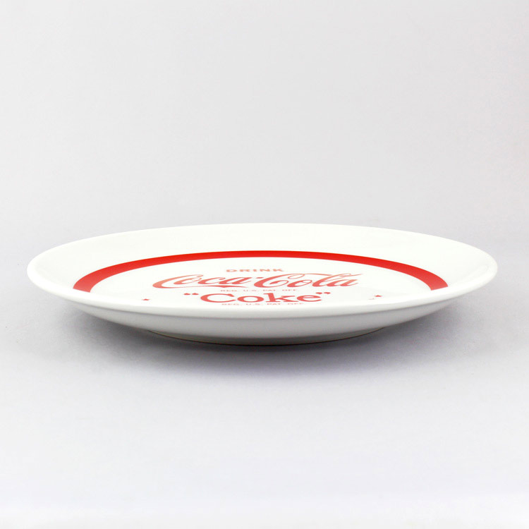 皿 プレート COCA-COLA コカ・コーラ (B) レッド文字 直径25.5cm 陶器