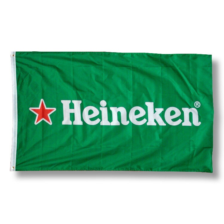 【メール便発送】アメリカンフラッグ Heineken （ハイネケン ） ビール バーグッズ 旗 インテリア アメリカ雑貨 アメリカン雑貨大きな旗でアメリカンガレージ＆ＢＡＲ風インテリアに！！