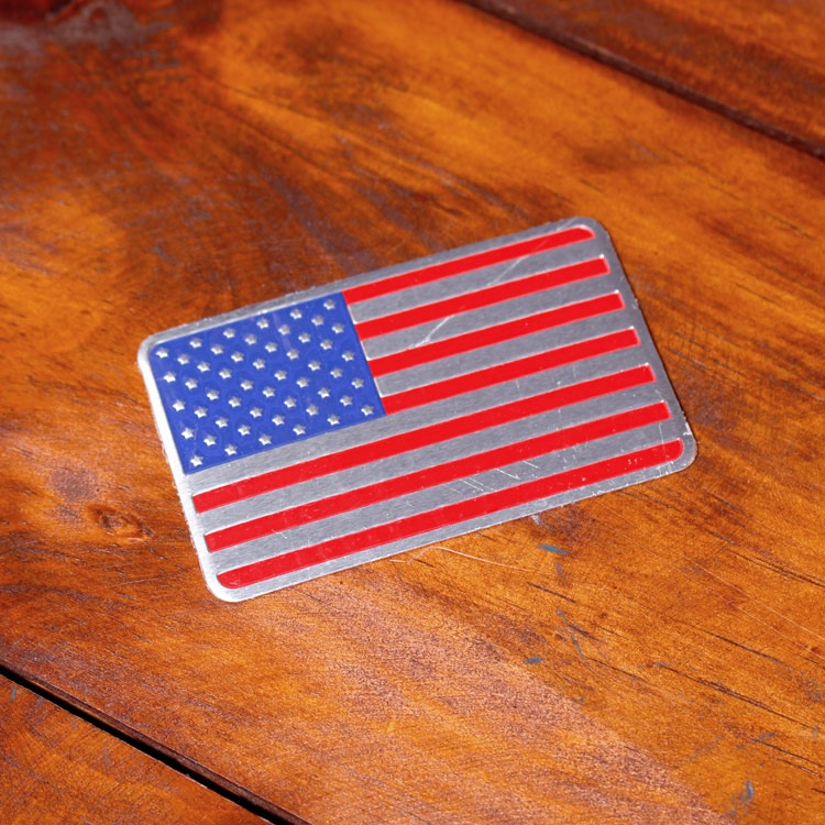 【メール便発送】ステッカー 車 シール アルミステッカー USAフラッグ アメリカ国旗 縦5×横8cm 星条旗 カーアクセサリー アメリカン雑貨