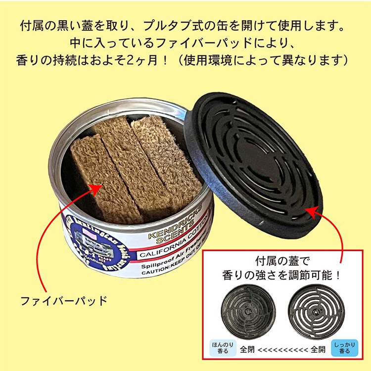 置き型 芳香剤 KENDRICKS SCENTS 置き型 芳香剤 缶タイプ 直径6.7cm×高