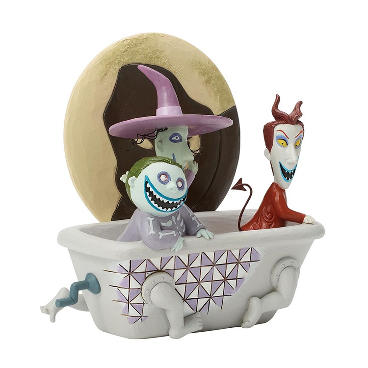 フィギュア ロック＆ショック＆バレル イン タブ 約15cm ナイトメアビフォアクリスマス enesco Disney Traditions レジン製【メーカー直送】【同梱不可】【あす楽不可】【代引き不可】