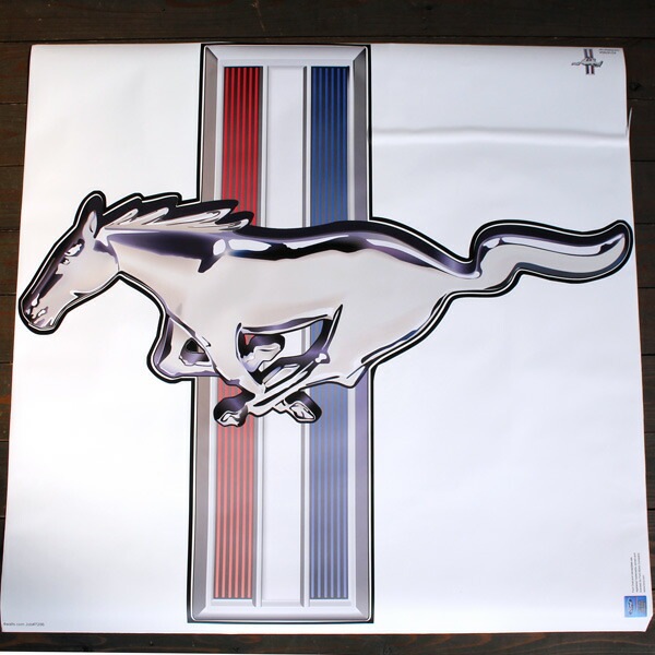 フォードオフィシャル ウォールステッカー 「MUSTANG LOGO マスタングロゴ」 幅104×高さ98cm 壁画 壁面ステッカー  アメリカ雑貨 アメリカン雑貨