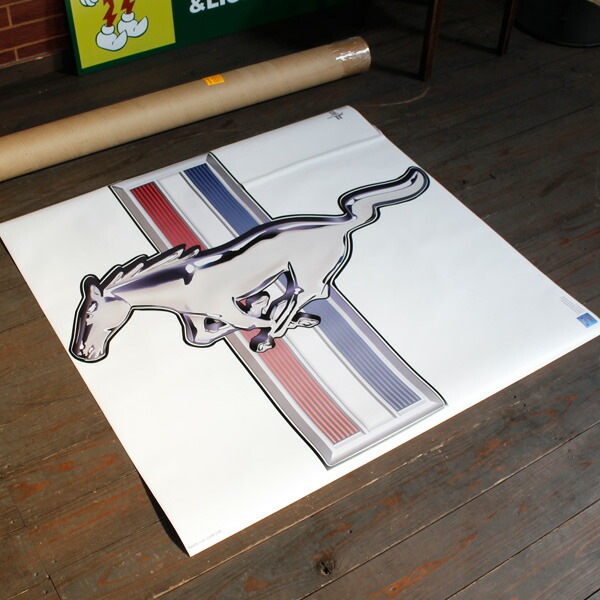 フォードオフィシャル ウォールステッカー 「MUSTANG LOGO マスタングロゴ」 幅104×高さ98cm 壁画 壁面ステッカー  アメリカ雑貨 アメリカン雑貨