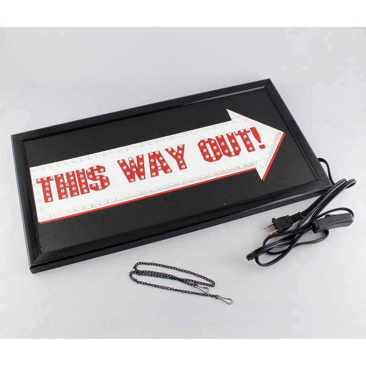 LEDサイン 「This Way Out 出口はこちら 」 #81568 幅48×高さ25×奥行2cm 中間スイッチ付き 看板 店舗 インテリア アメリカン雑貨