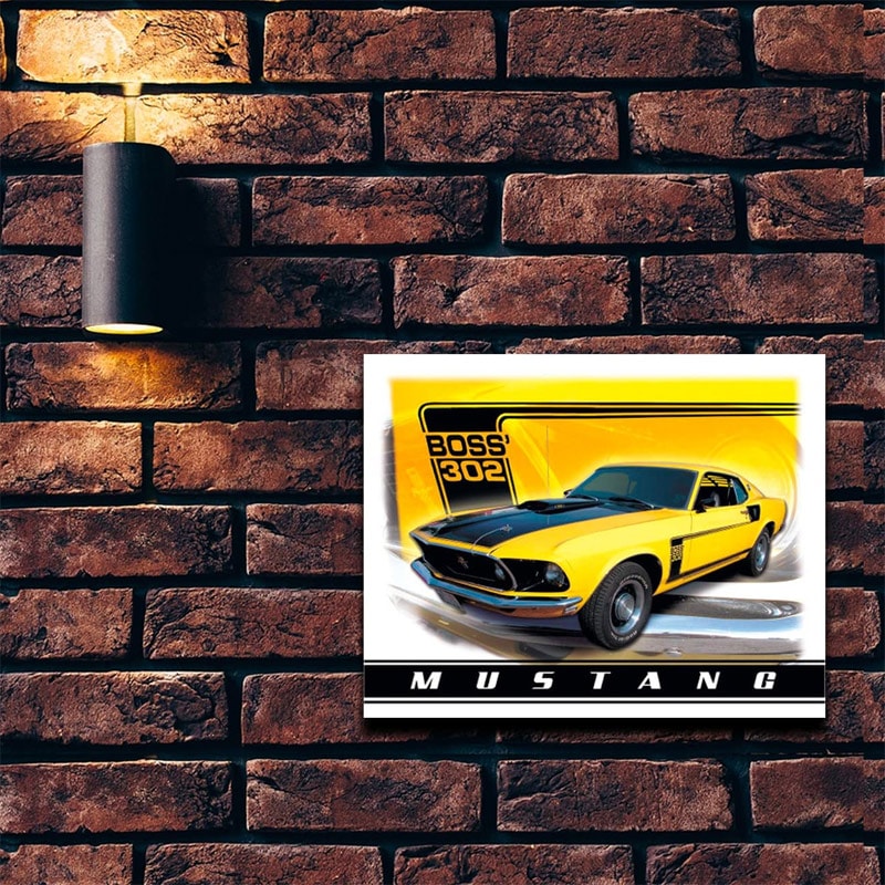ブリキ看板 MUSTANG BOSS 302 マスタング メタルサイン ムスタング