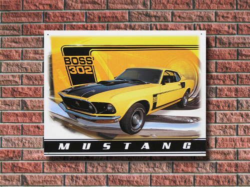 ブリキ看板 MUSTANG BOSS 302 マスタング メタルサイン ムスタング