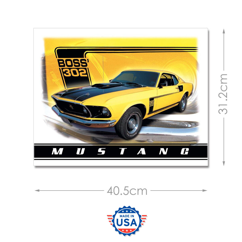 ブリキ看板 MUSTANG BOSS 302 マスタング メタルサイン ムスタング