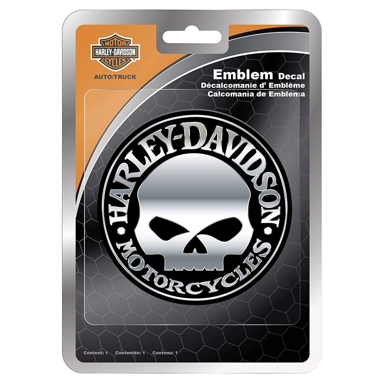 【メール便発送】ステッカー ハーレーダビッドソン エンブレムデカール Welly G Skull エンボス CG9113 プラスチック製 Harley-Davidson