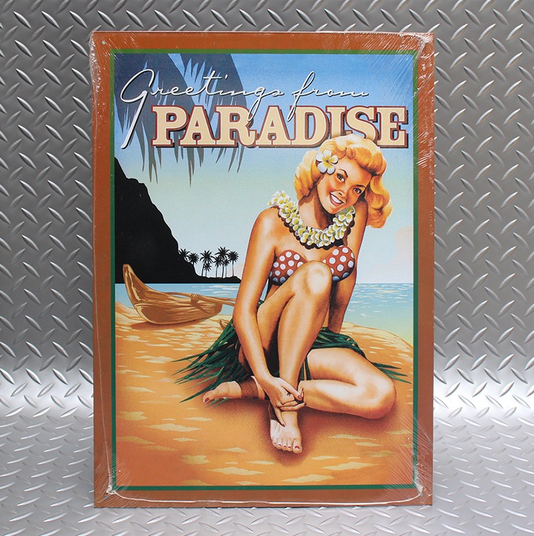 ブリキ 看板 ティンプレート PARADISE パラダイス H44×W31.8cm ブリキ