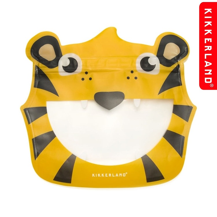 【メール便発送】ジッパー 袋 KIKKERLAND Tiger Zipper Bags キッカーランド タイガー ジッパーバッグ 3枚セット 食品 保存 収納袋 かわいい トラ キッチン アメリカ雑貨 アメリカン雑貨かわいいアニマルモチーフのジッパー付き小袋。