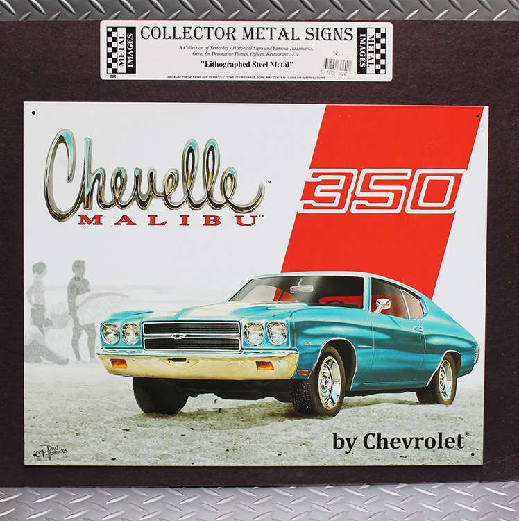 ブリキ 看板 ティンプレート Chevelle MALIBU H31.8×W40.5cm ブリキ製