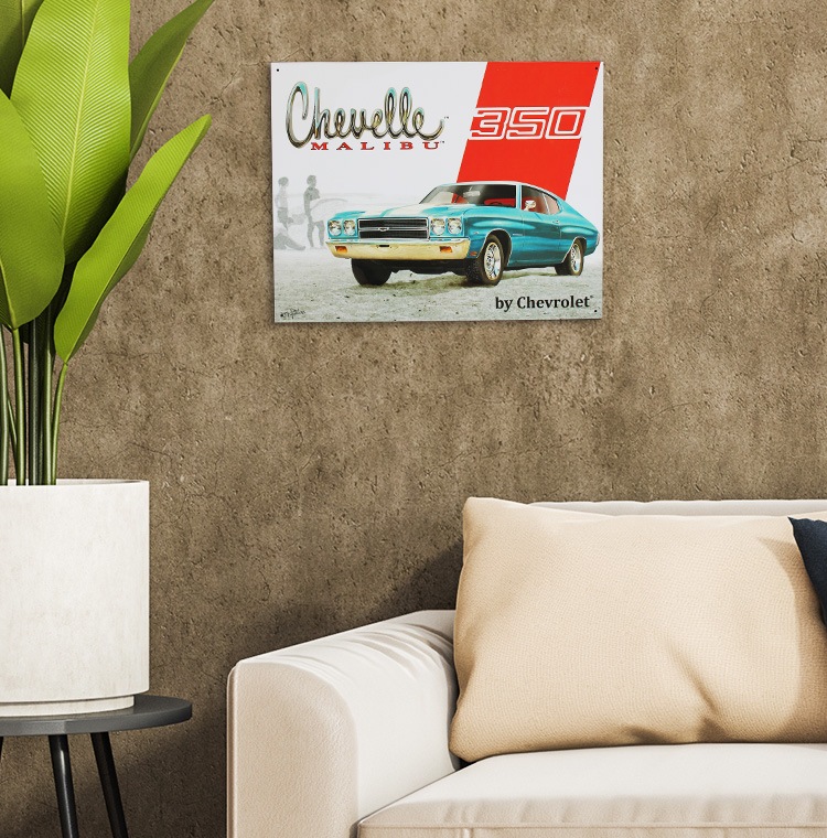 ブリキ 看板 ティンプレート Chevelle MALIBU H31.8×W40.5cm ブリキ製