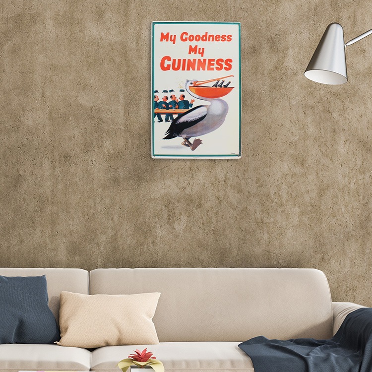 ブリキ 看板 ティンプレート GUINNESS ギネス H45.2×W39.5cm ブリキ製 オシャレ 壁面 インテリア小物 アメリカン雑貨 アメリカ雑貨アメリカン 四角 かっこいい ヴィンテージ ビンテージ コンパクト 店舗 トイレ 玄関 リビング バー カフェ 輸入雑貨