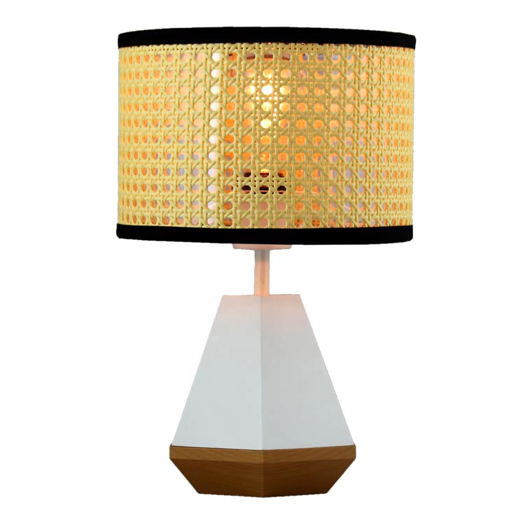 照明 AMP テーブルランプ FRUSTUM ホワイト AMP-L034 直径25×高さ38cm ポリレジン、木、PVC、スチール製 卓上 ベッドサイドランプ おしゃれ 北欧 寝室 リビング