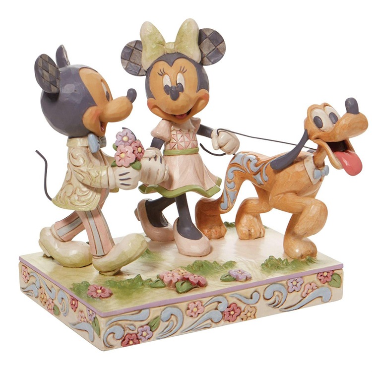 フィギュア ミッキー＆ミニー ホワイトウッドランド 約13cm enesco Disney Traditions レジン製【メーカー直送】【同梱不可】【あす楽不可】【代引き不可】