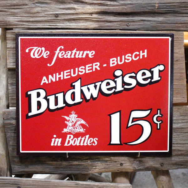 バドワイザー 看板 レア 割れ無し サインプレート budweiser バドワイザー 全5種類 レッド ガレージ