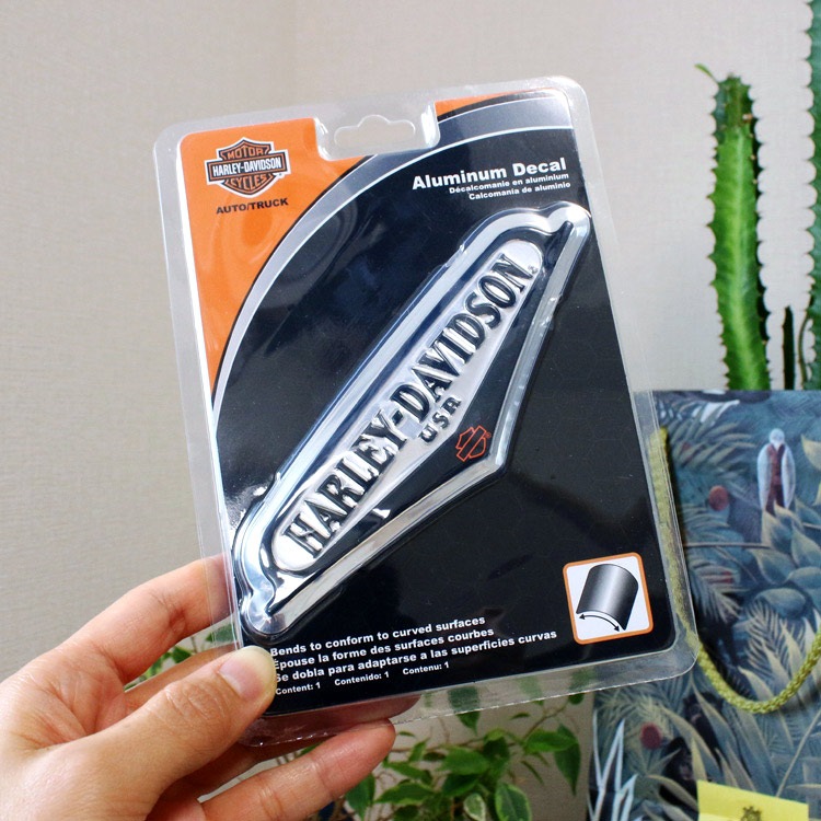【メール便発送】ステッカー ハーレーダビッドソン アルミニウムデカール HARLEY-DAVIDSON エンボス CG41718 アルミニウム製