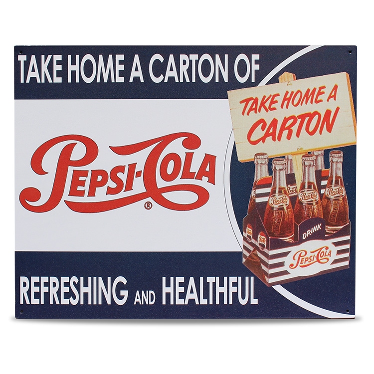 ブリキ 看板 ティンプレート PEPSI COLA TAKE HOME A CARTON H30.5