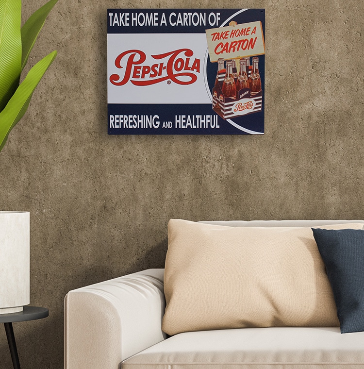 ブリキ 看板 ティンプレート PEPSI COLA TAKE HOME A CARTON H30.5
