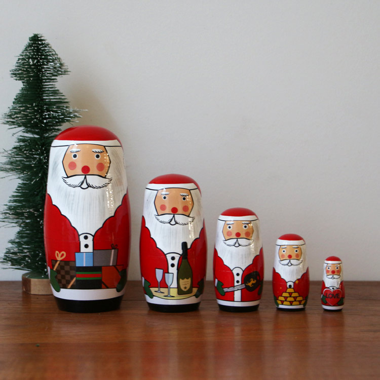置物 マトリョーシカ サンタクリョーシカ LOVE クリスマス オブジェ