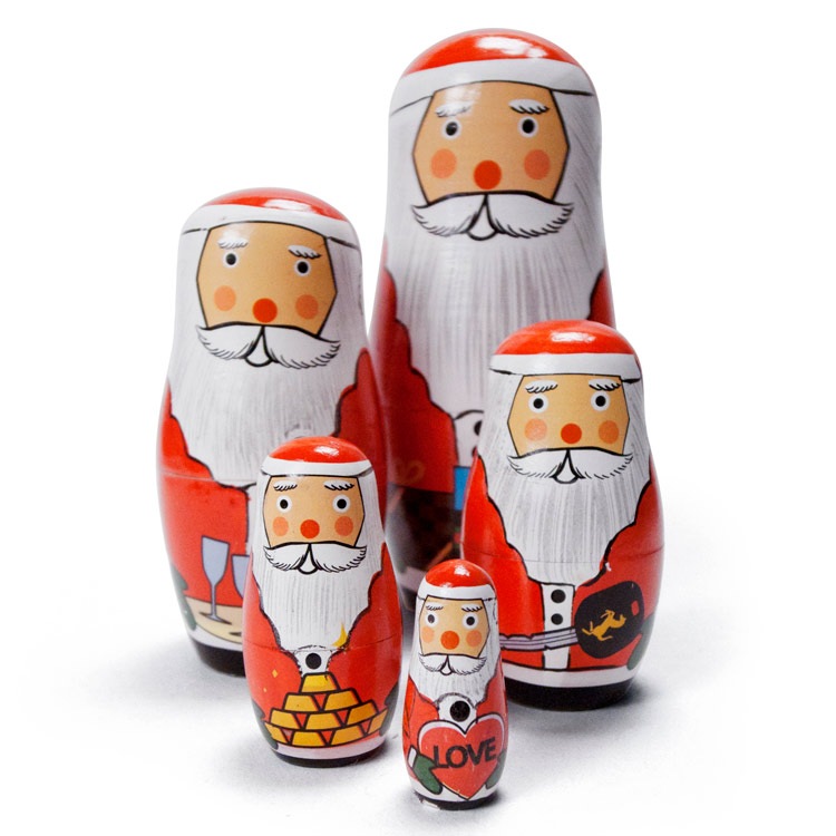 置物 マトリョーシカ サンタクリョーシカ LOVE クリスマス オブジェ