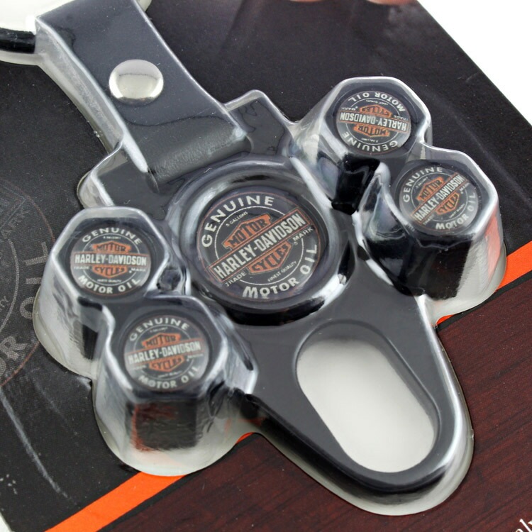 【メール便発送】キーホルダー HARLEY-DAVIDSON ハーレーダビッドソン バルブ ステム カバー＆キーチェーン MOTOR OLIL #4531 オフィシャルグッズ アメリカン雑貨