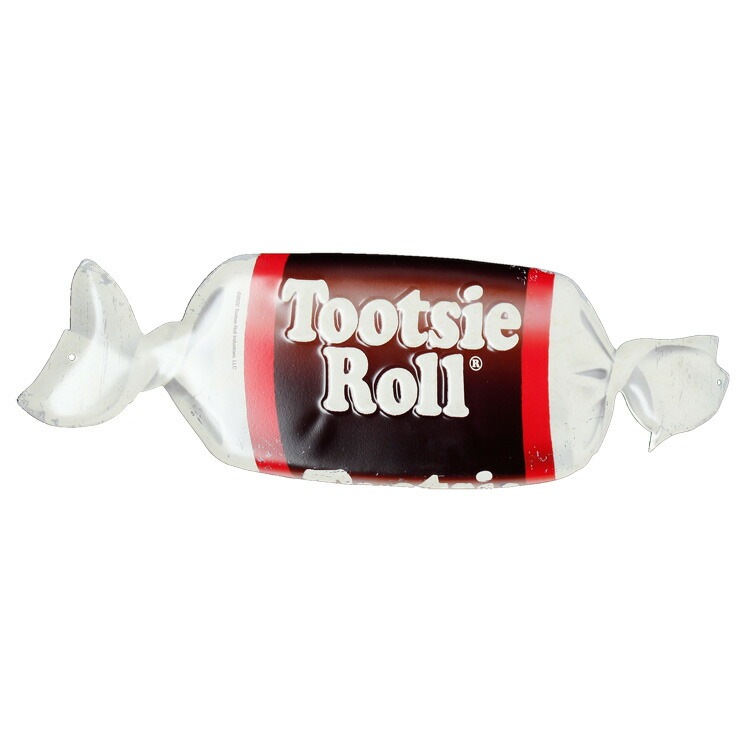 看板 ダイカットティンサイン TOOTSIE ROLL トッツィーロール #20512 高さ17×幅49cm ブリキ製 アメリカン雑貨