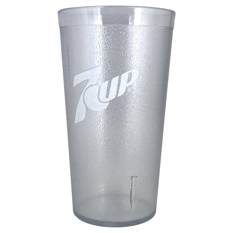 コップ プラスチックタンブラー 7up クリアー 16oz / 473ml 高さ14.7