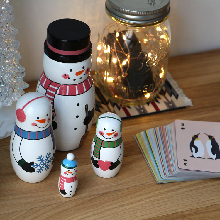 置物 マトリョーシカ スノーマンファミリー クリスマス オブジェ