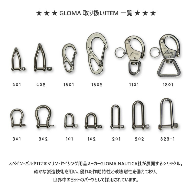 メール便発送】GLOMA グローマ ツイストシャックル #402 マリングッズ