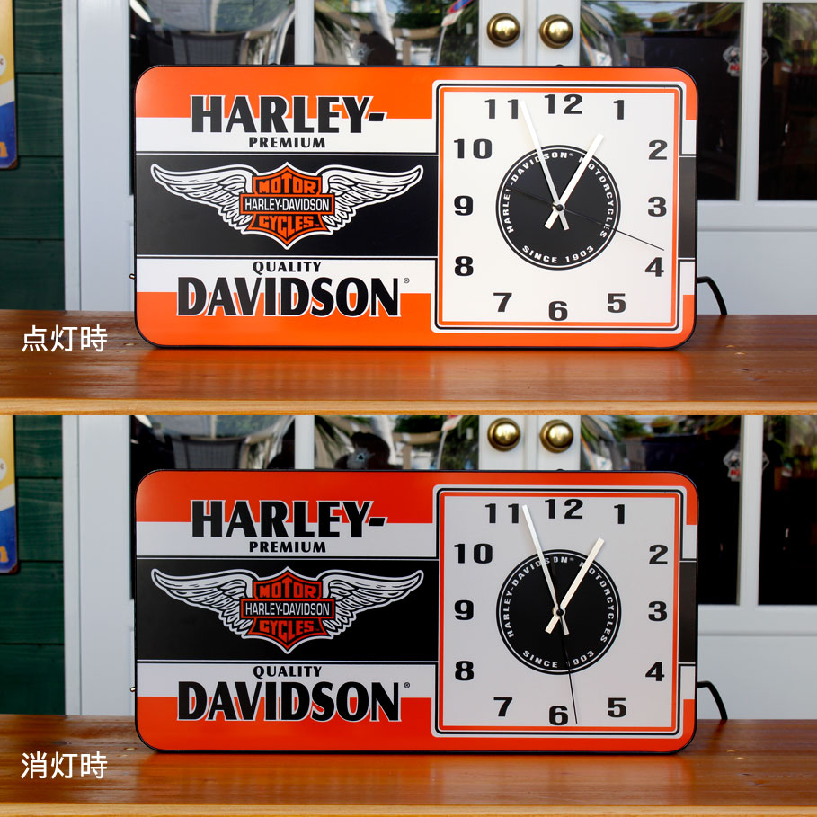置き時計 ハーレーダビッドソン ウィングド B&S LED アド