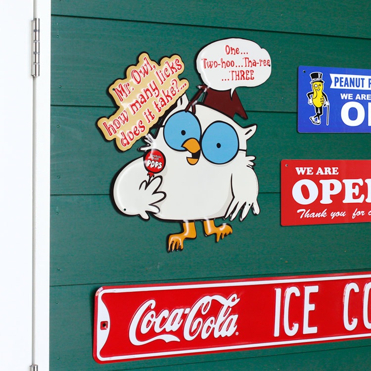 看板 ダイカットティンサイン MR.OWL ミスター オウル #20509 高さ39×幅40cm ブリキ製 アメリカン雑貨
