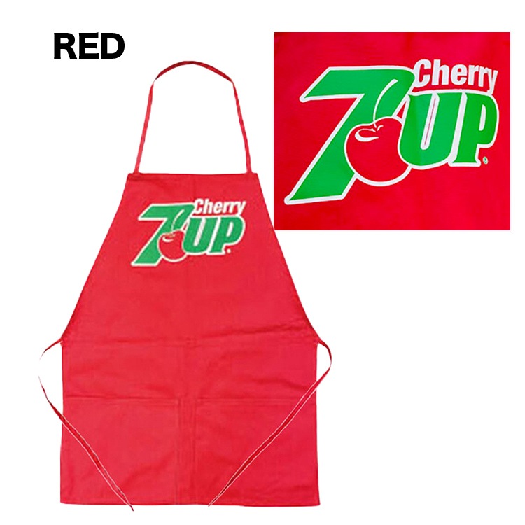 エプロン 7UP セブンアップ 縦63×横47.5cm 左右ポケット付き コットン