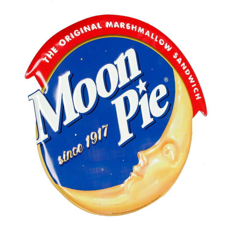 看板 ダイカットティンサイン MOON PIE ムーンパイ #41603 高さ37.5×幅38cm ブリキ製 アメリカン雑貨