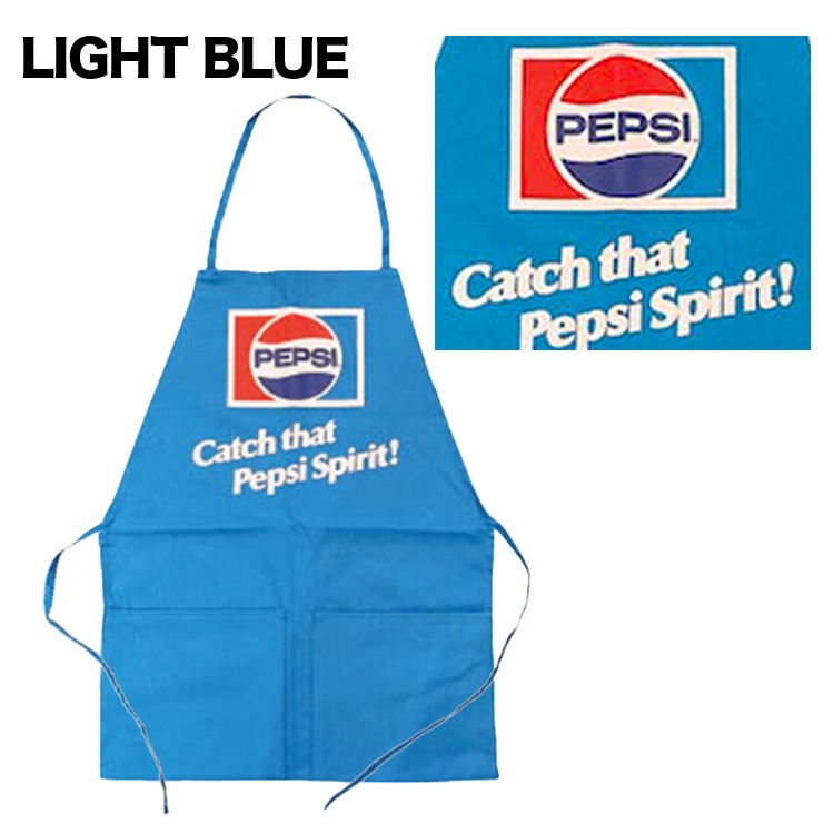 エプロン PEPSI ペプシ 縦63×横47.5cm 左右ポケット付き コットン100 