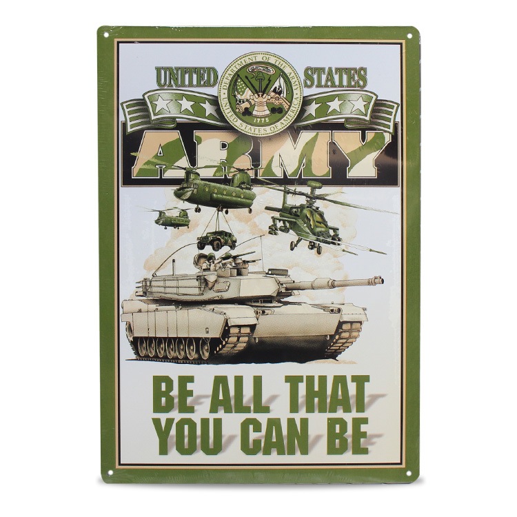 ブリキ 看板 ティンプレート UNITED STATES ARMY アーミー H42.3×W29
