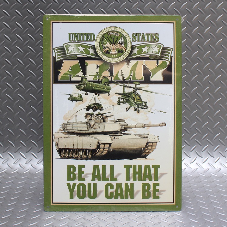 ブリキ 看板 ティンプレート UNITED STATES ARMY アーミー H42.3×W29