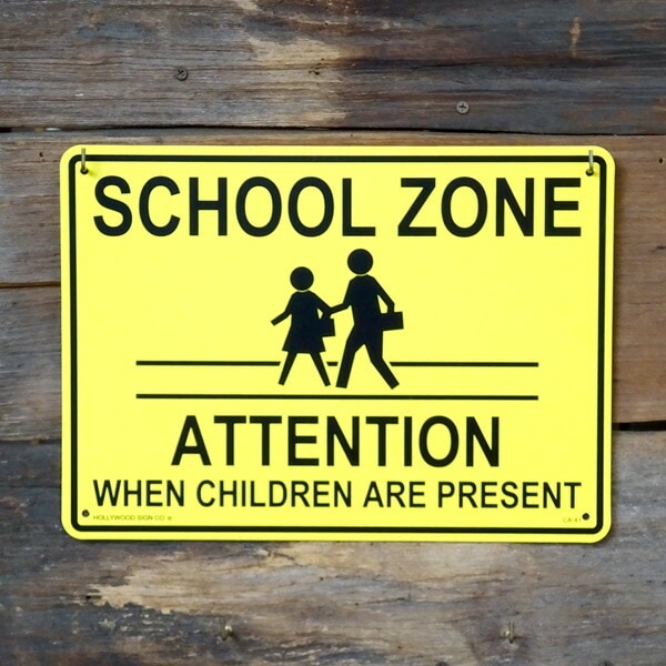 プラスチックメッセージサインボード 「スクールゾーン」 CA-41 アメリカンインテリア メッセージ看板 アメリカ雑貨 アメリカン雑貨
