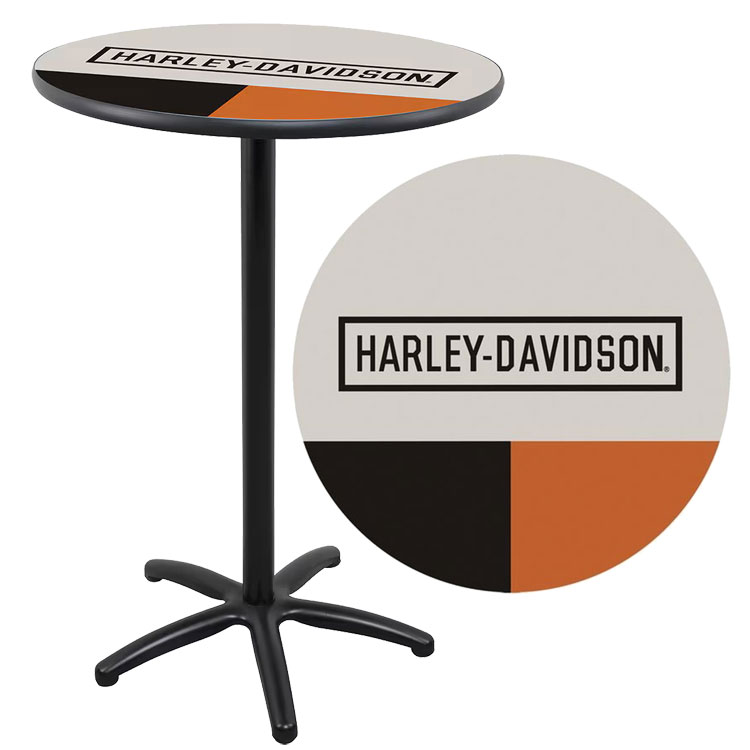 【期間限定セール】カフェテーブル Harley-Davidson ハーレーダビッドソン レトロブロック カフェテーブル（カラー切り替えデザイン）HDL-12335 インテリア BAR 店舗 家具 アメリカ ガレージ アメリカ雑貨