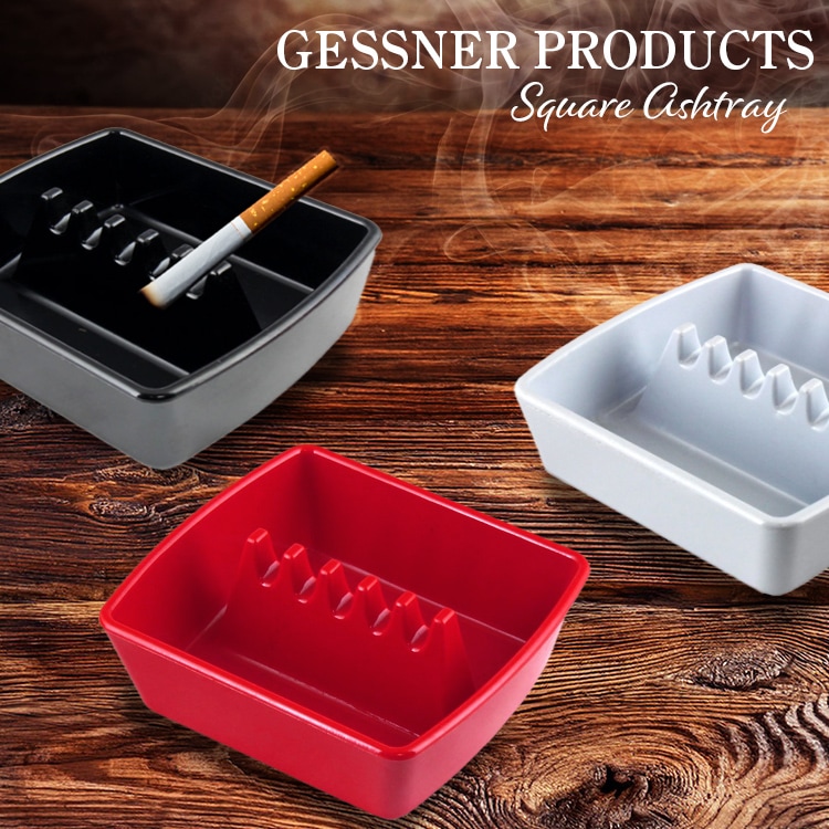 シンプルでオシャレなアッシュトレー。灰皿 GESSNER PRODUCTS スクエアアシュトレー GES-LINE #351 高さ3.8cm × 横10.5cm × 奥行8.6cm シンプル かっこいい メラミン灰皿 アメリカ製