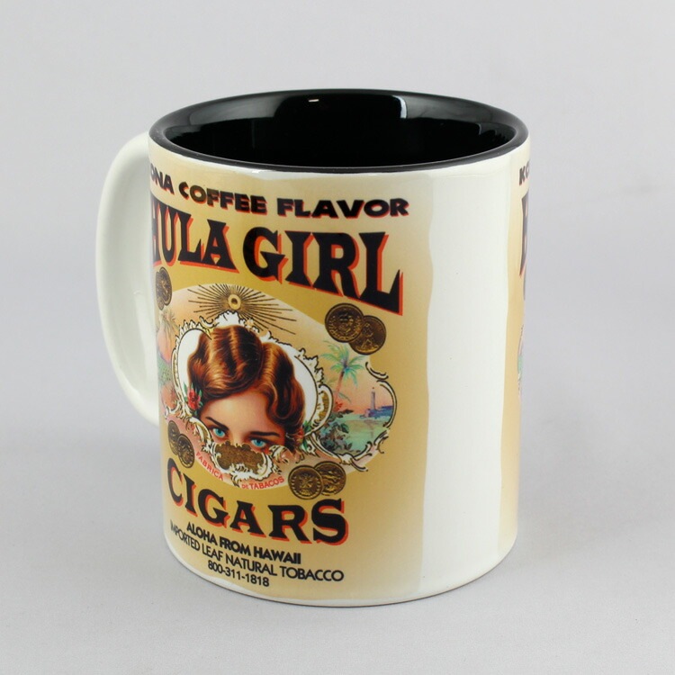 陶器製 マグカップ フラガール・コーヒー （ブラック） ハワイ お土産