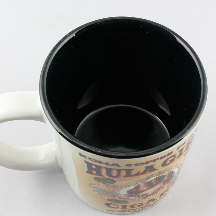 陶器製 マグカップ フラガール・コーヒー （ブラック） ハワイ お土産