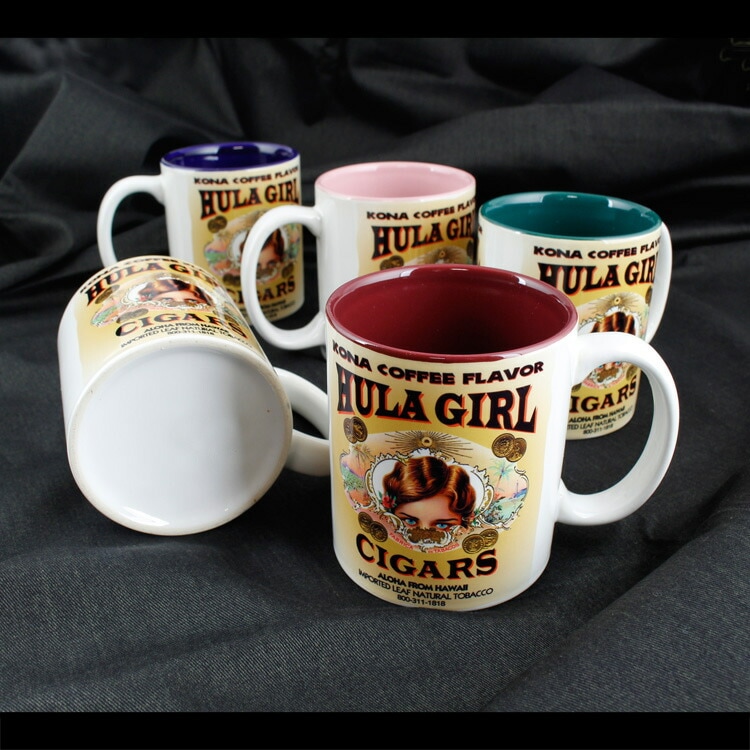 陶器製 マグカップ フラガール・コーヒー （ブラック） ハワイ
