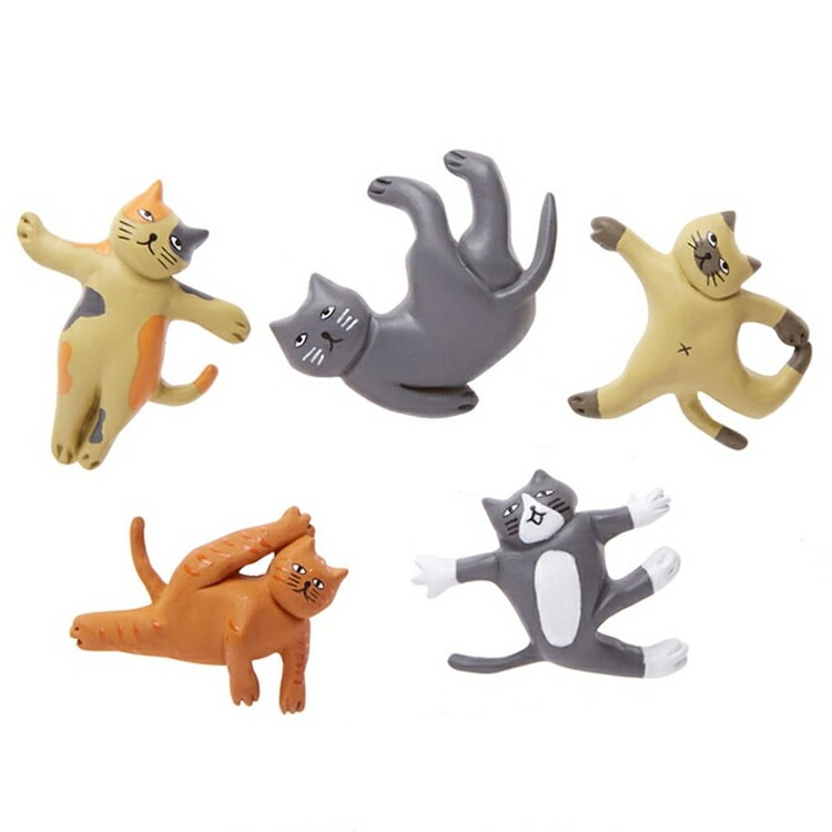 メール便発送】マグネット KIKKERLAND CAT YOGA MAGNET キャットヨガ