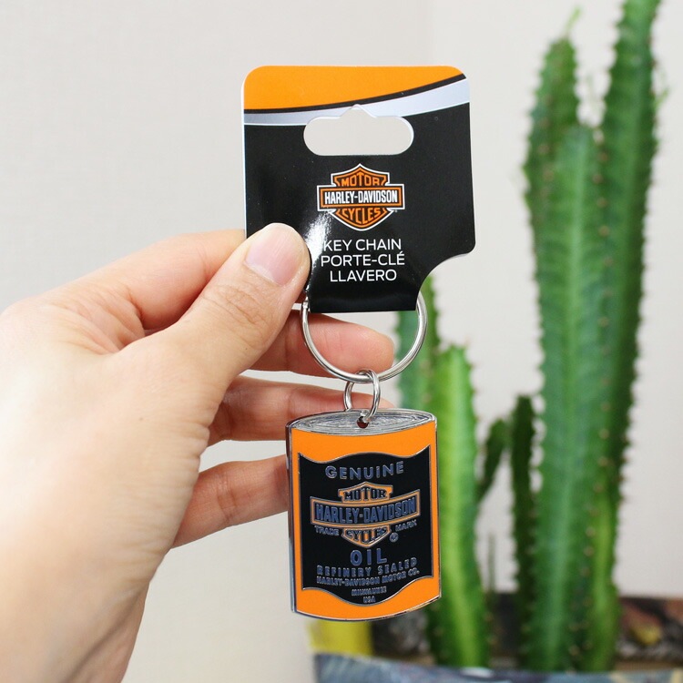 【メール便発送】キーホルダー ハーレーダビッドソン メタル キーチェーン OIL CAN #4388 メタル製 5.3×3.9cm Harley-Davidson オイル缶 キーリング アクセサリー ファッション 小物 アメリカン雑貨