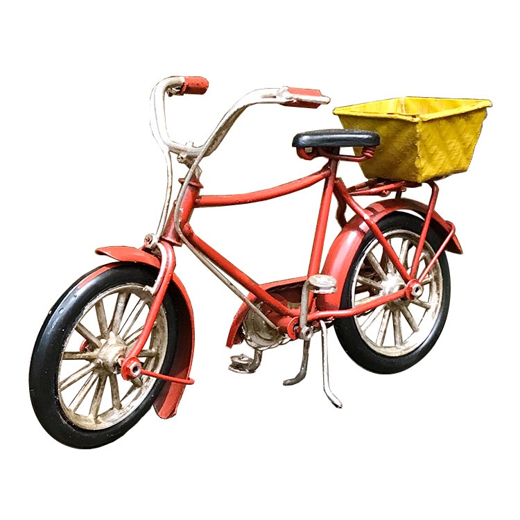 ブリキオブジェ グッドオールド 「バスケットサイクル」（レッド） 高