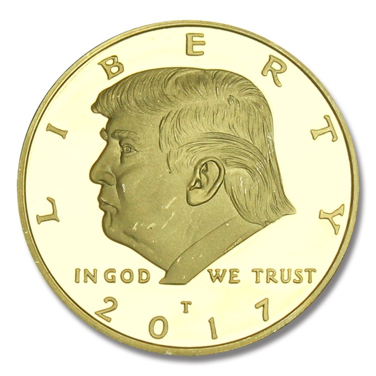 【メール便発送】 レプリカメダル DONALD TRUMP ドナルドトランプ 大統領 メダル ゴールド色 記念メダル