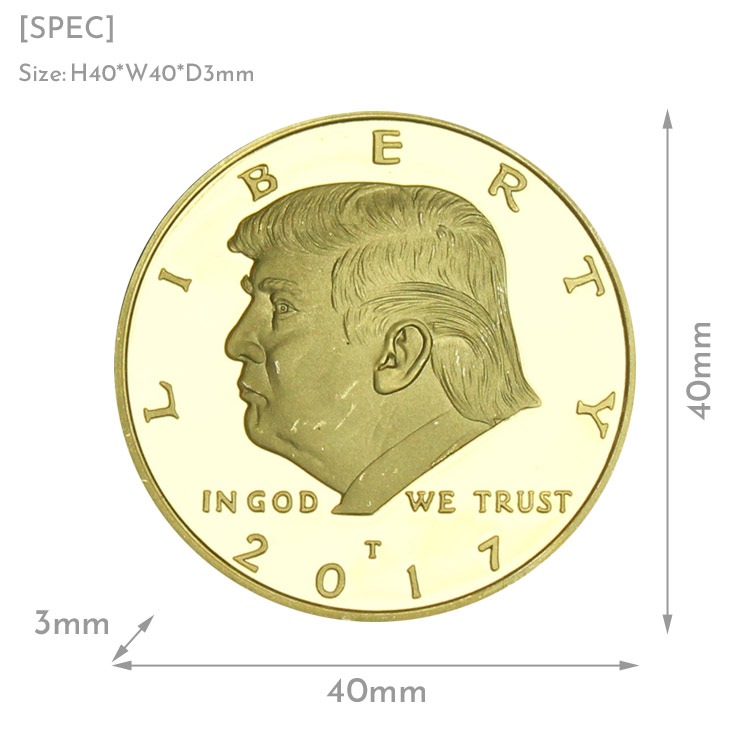 【メール便発送】 レプリカメダル DONALD TRUMP ドナルドトランプ 大統領 メダル ゴールド色 記念メダル