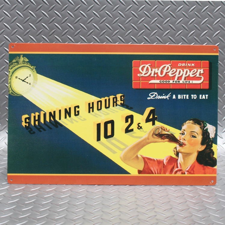 ブリキ 看板 ティンプレート Dr.pepper SHINING HOUR ドクター